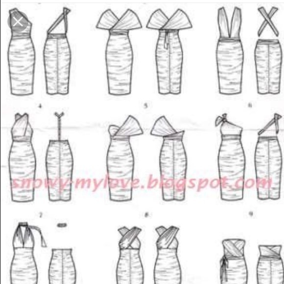 Brown multi-way dress with fitted ruched skirt - Picture 5 of 5